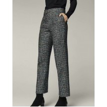 Gray Grids Pattern Decorated Pants