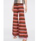 Multi-color Stripe Pattern Decorated Pants